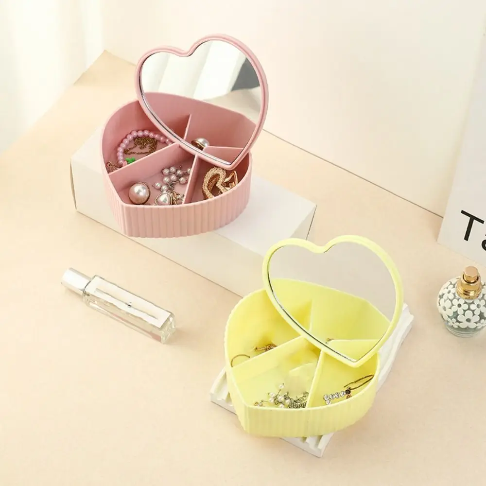 Fashion Heart-shaped Jewelry Packing Bag Divided Multi-function Storage Case Necklace Earring Jewelry Organizer Outdoors