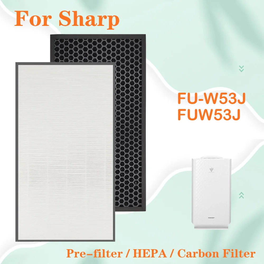 

For Sharp FU-W53J FUW53J Air Purifier HEPA Filter and Carbon Filter FZ-W53SFJ FZW53SFJ