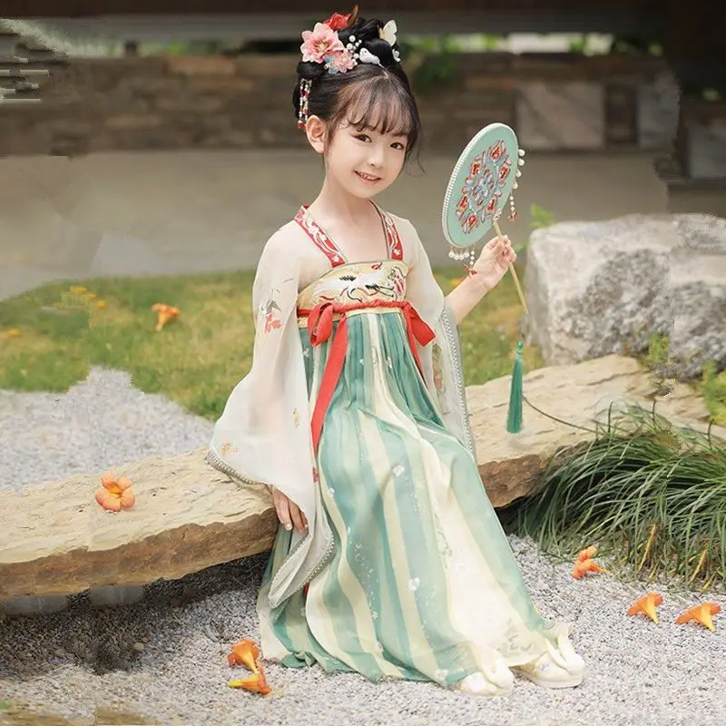 Spring and Autumn Hanfu Xiguang Beauty Embroidered Girl's Chest Length Embroidered Dress Super Immortal Daily Ancient Dress