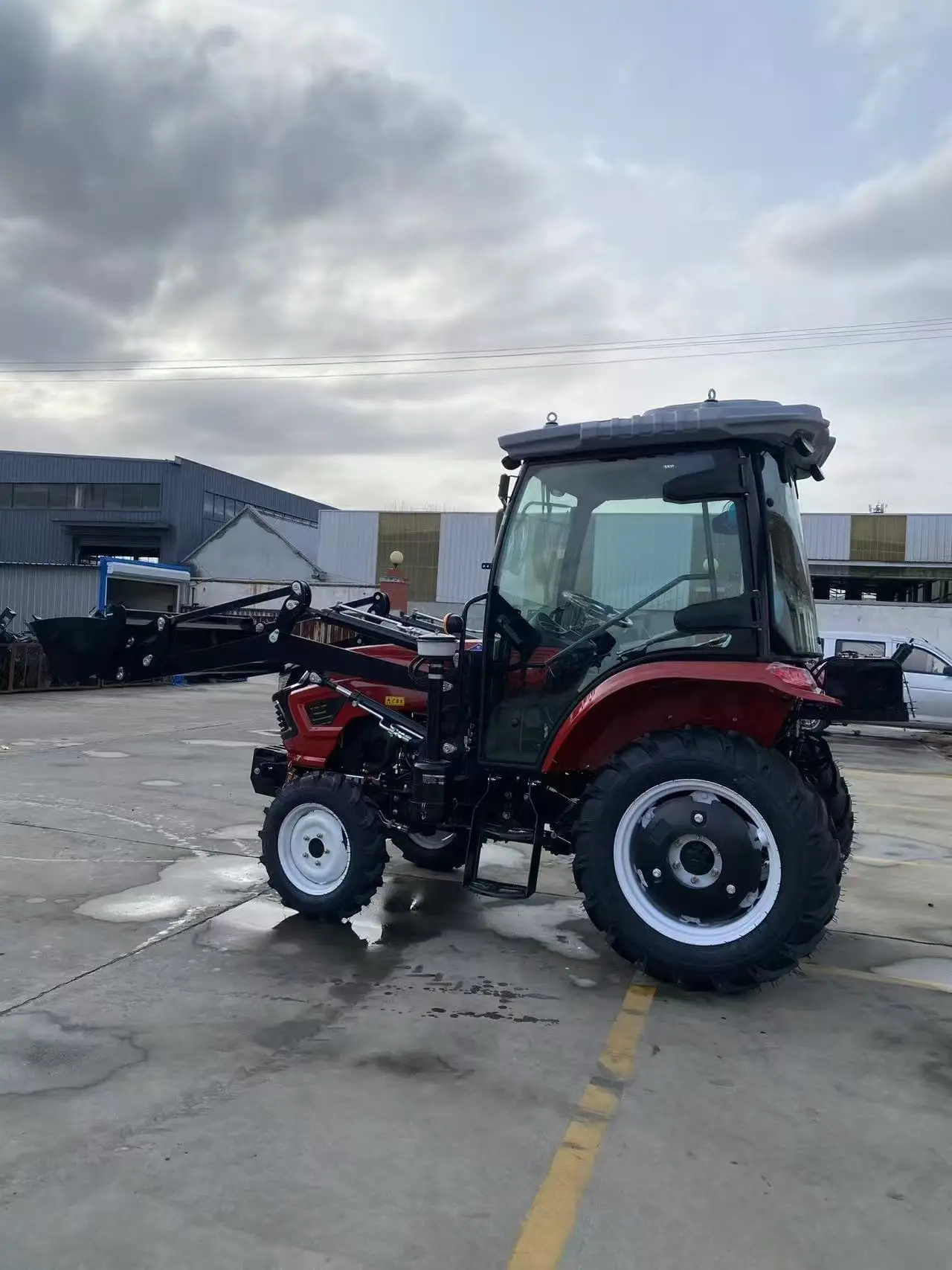 أحمر 40 حصان 50 حصان مزرعة صغيرة ديزل موتوكولتر 4 عجلات جرار مشي صغير #5