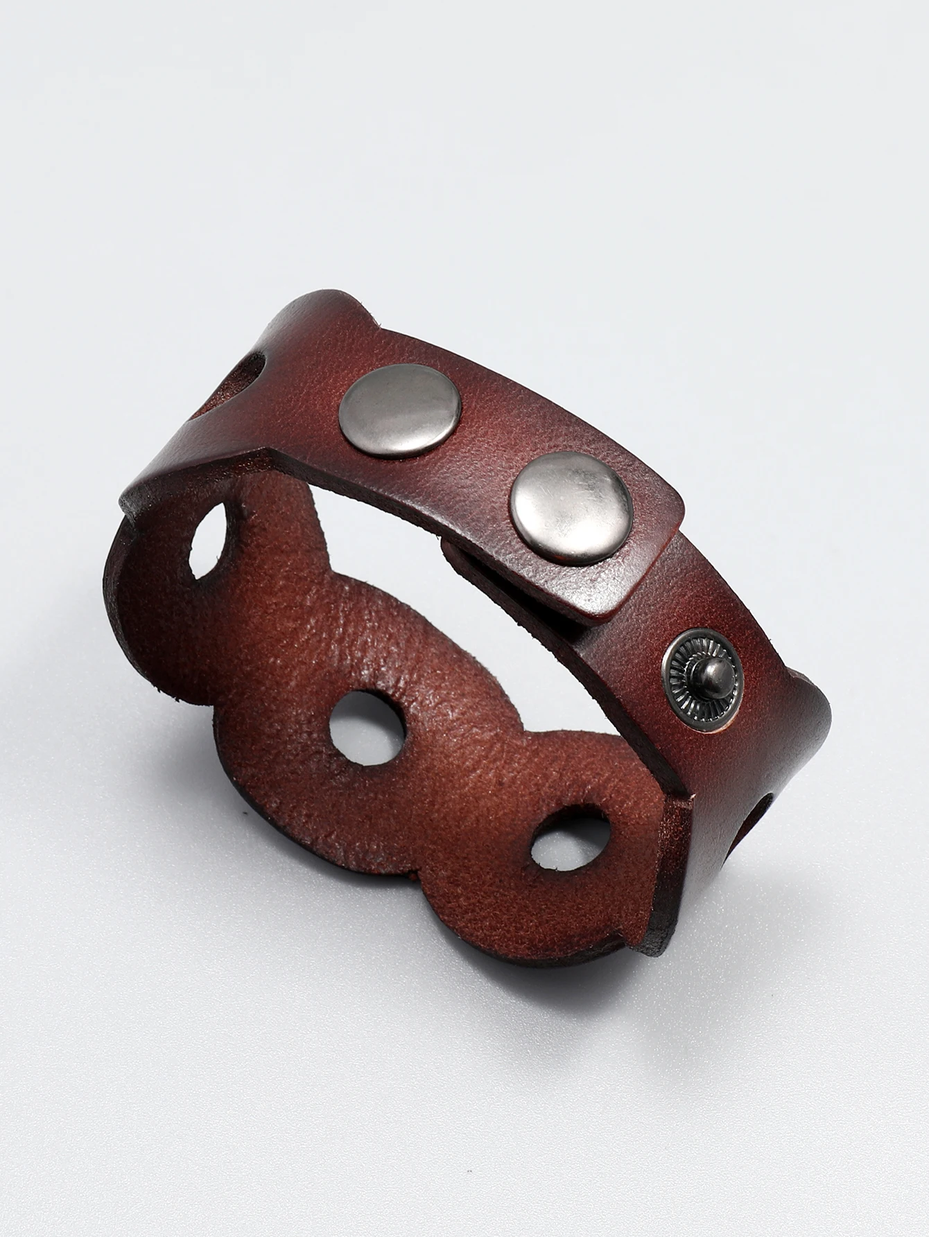 Vintage leather hollow bracelet