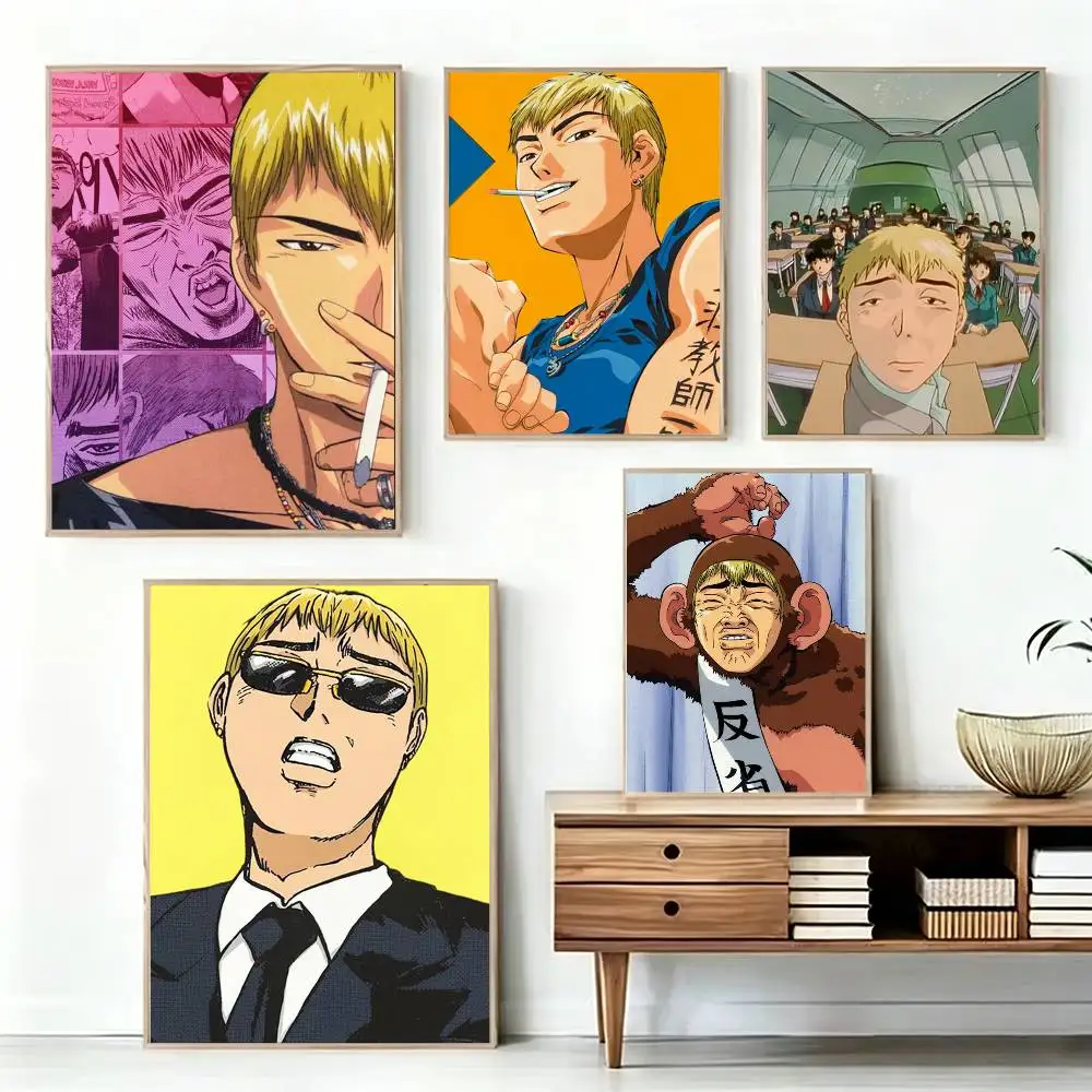 Anime GTO-onizuka T-Teacher  Poster Waterproof Wall Art Sticker For Bar Living Room Vintage Decor High Quality Print Gift