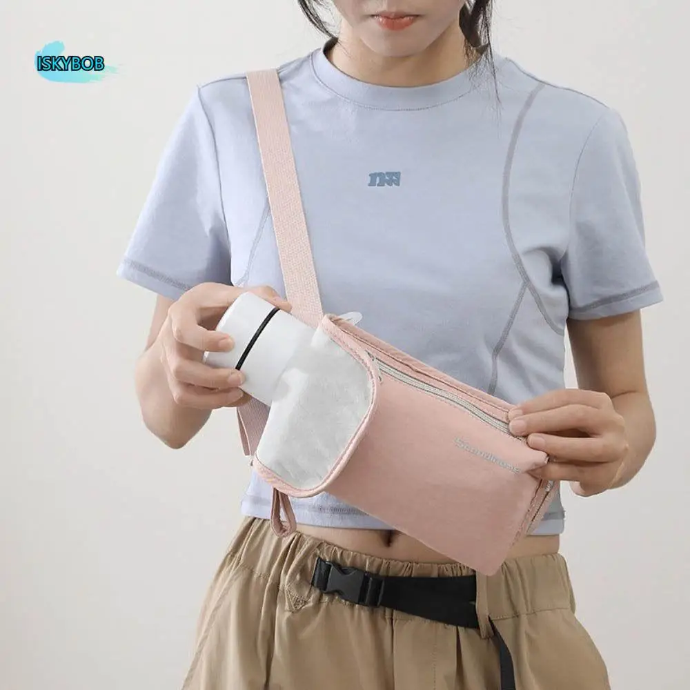 

With Shoulder Strap Water Bottle Crossbody Bag Adjustable Waterproof Phone Pocket Bag Large Opening Front Pocket