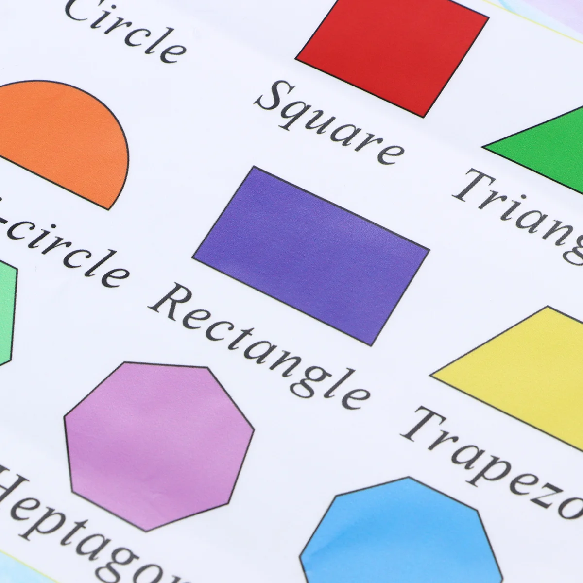 Wandkarte für Kinder zur frühen Bildung, selbstklebendes 2D- und 3D-Formen-Diagramm, englisches Lernposter für Kinder (30 x 40 cm)