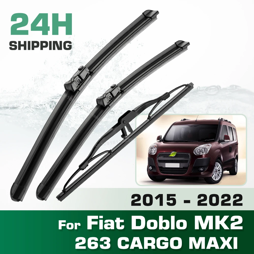 GREATROAD Wiper LHD&RHD Front & Rear Wiper Blades Set For Fiat Doblo MK2 263 CARGO MAXI 2015 - 2022 Windshield Windscreen Window