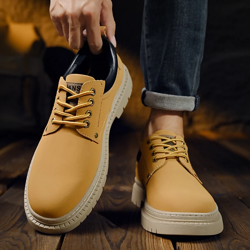 Casual men's thick soled shoes Minimalist and comfortable style Daily business office Outdoor street adult quality shoes 38-47