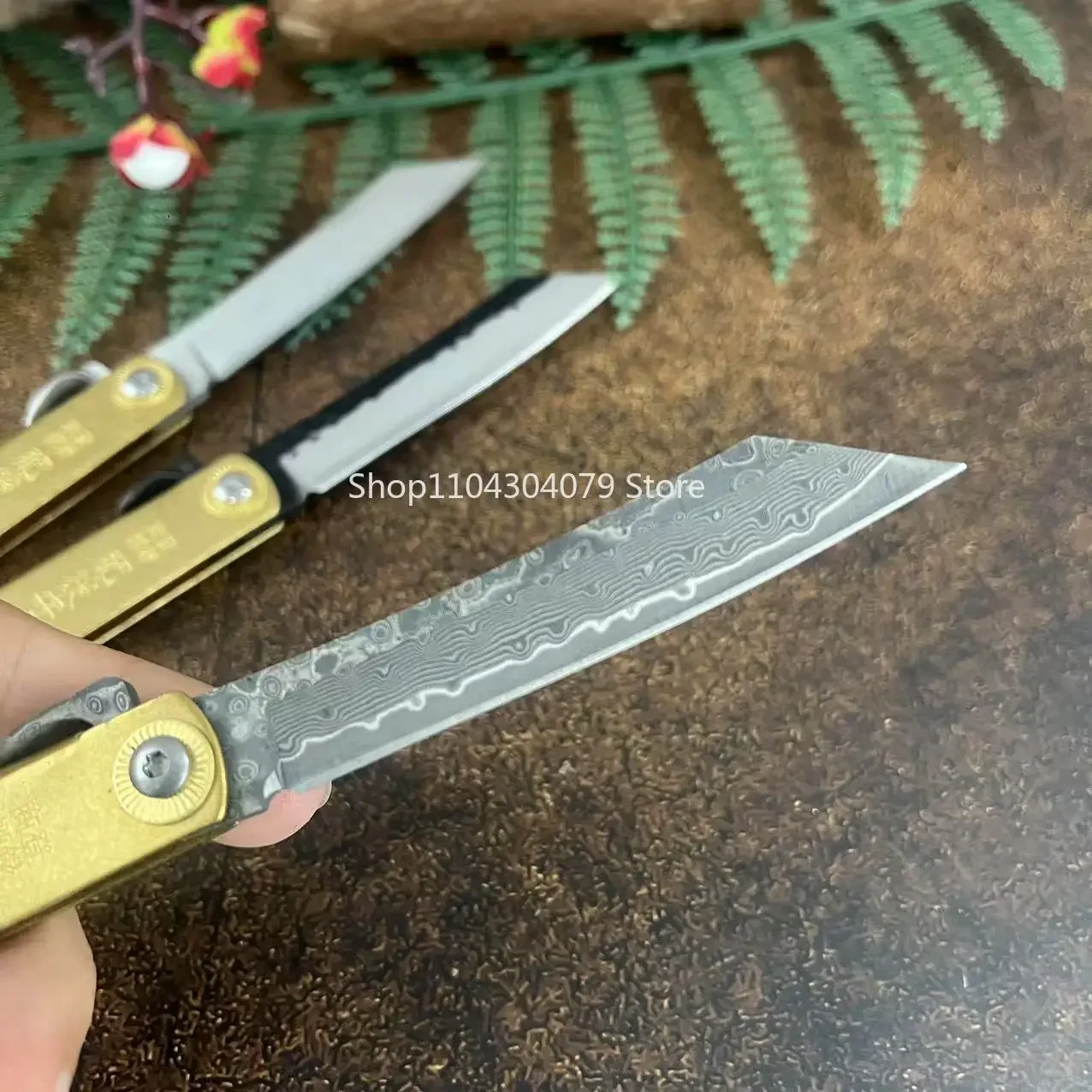 التكتيكية مغامرة الإنقاذ سكين للفرد البرية بقاء فائدة سكينة الفاكهة EDC التخييم في الهواء الطلق النحاس مقبض سكين صيد #4