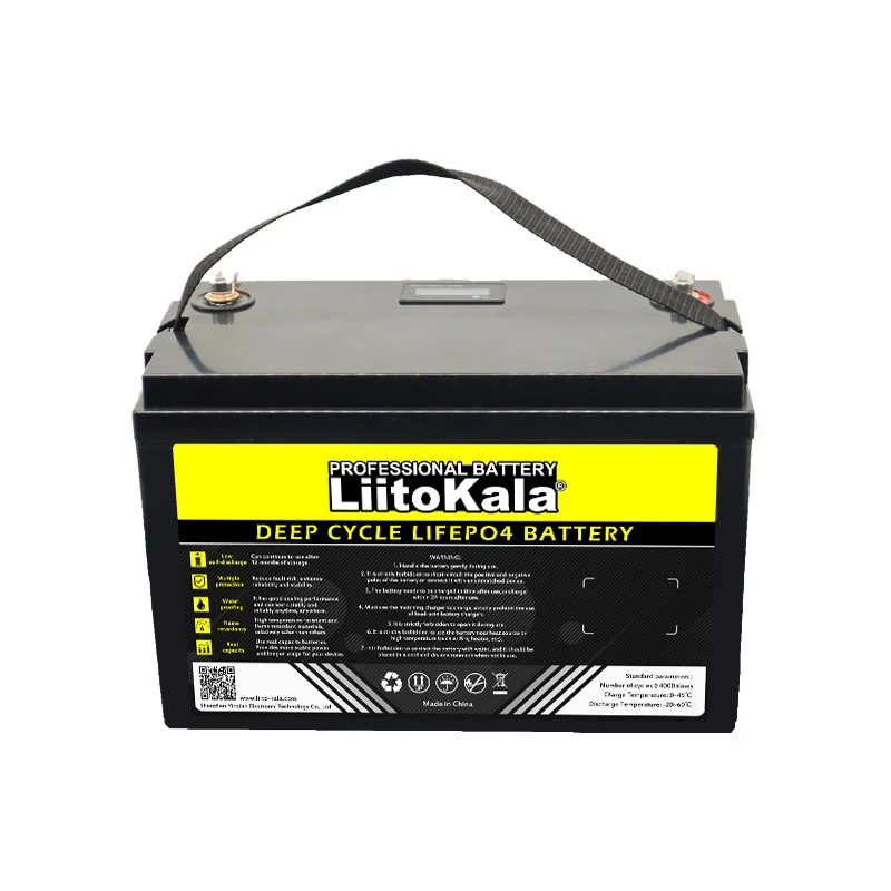 LiitoKala 12.8V 120AH LiFePO4 Battery USB 3.0 Type-C 12v Lithium 4000 Cycles for Inverter Car lighter 14.6V Charger duty-free