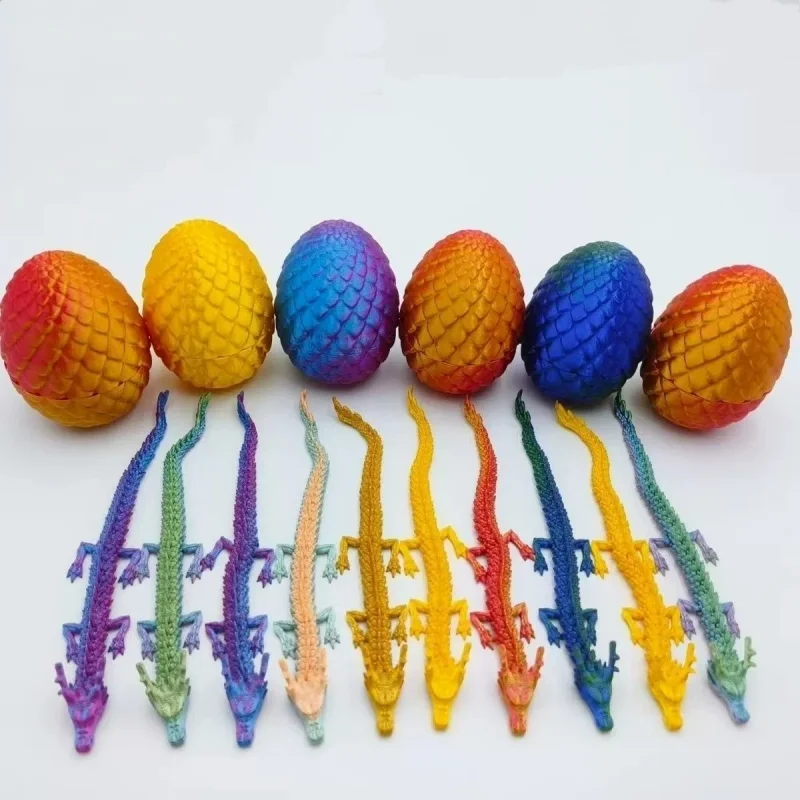 

New 3D Chinese Dragon Surprise Egg - Mini Movable Joint Toy 3D Printed Cute Collectible for Desktop Home Office Decor & Gift