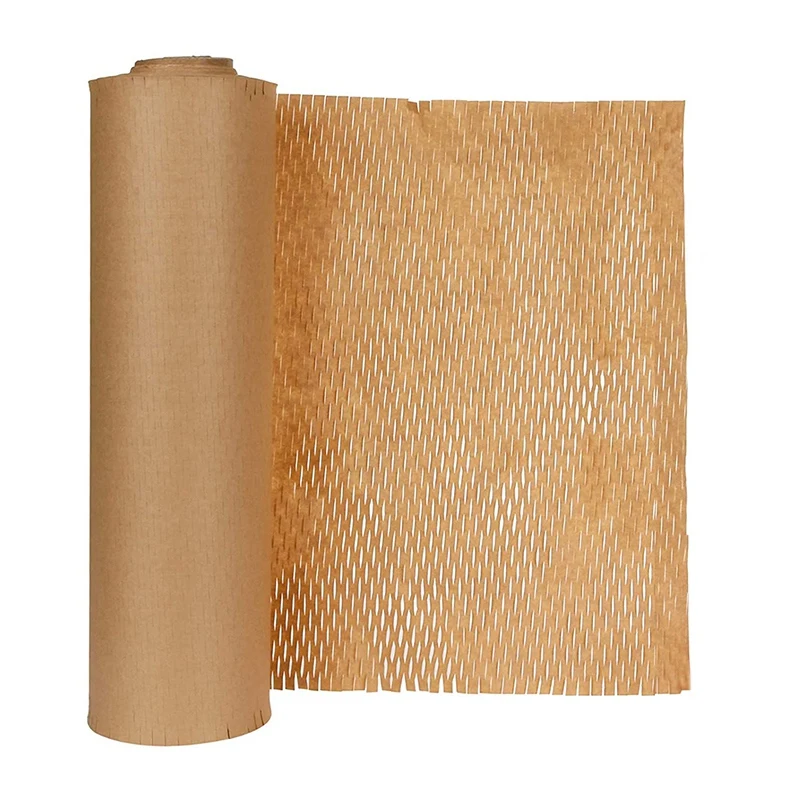 Recycled Packing Wrap 12X130 Inch Eco Honeycomb Wrapping Paper For Kraft Gift & Moving Replacing Bubble Moving Packaging