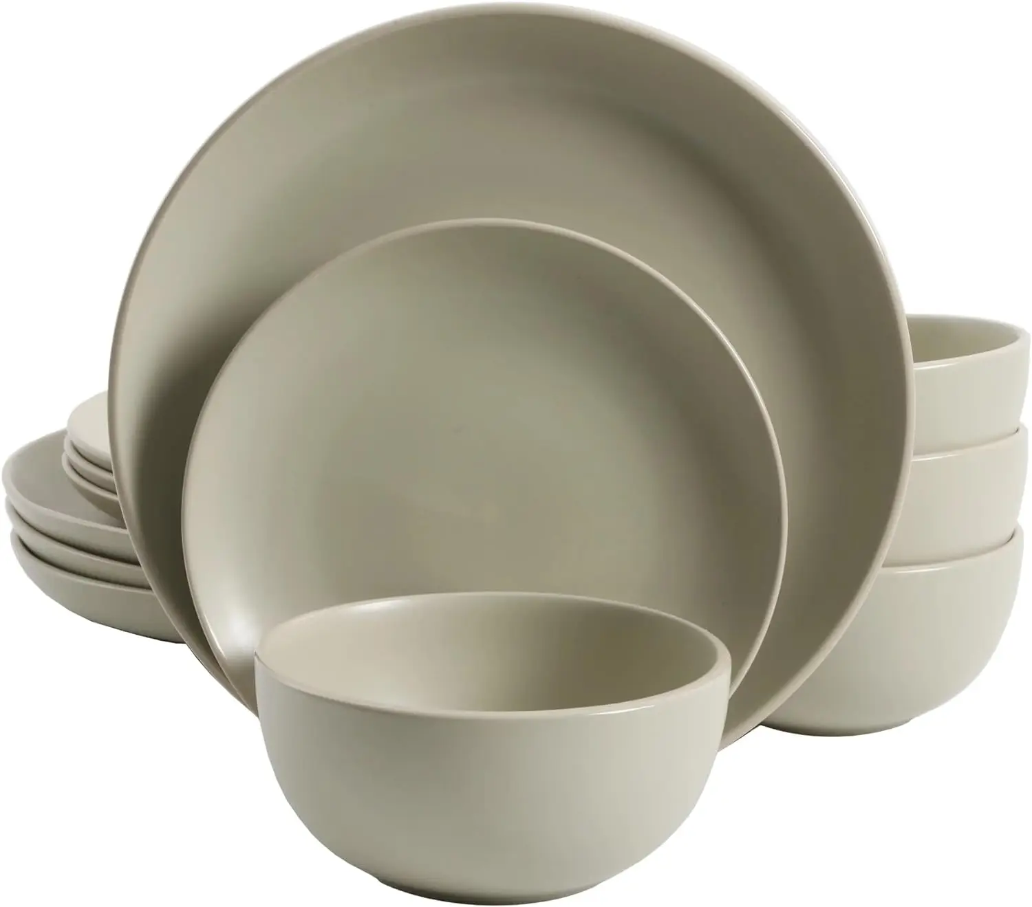 

12-Piece Dinnerware Set Plates, Dishes, Bowls Green