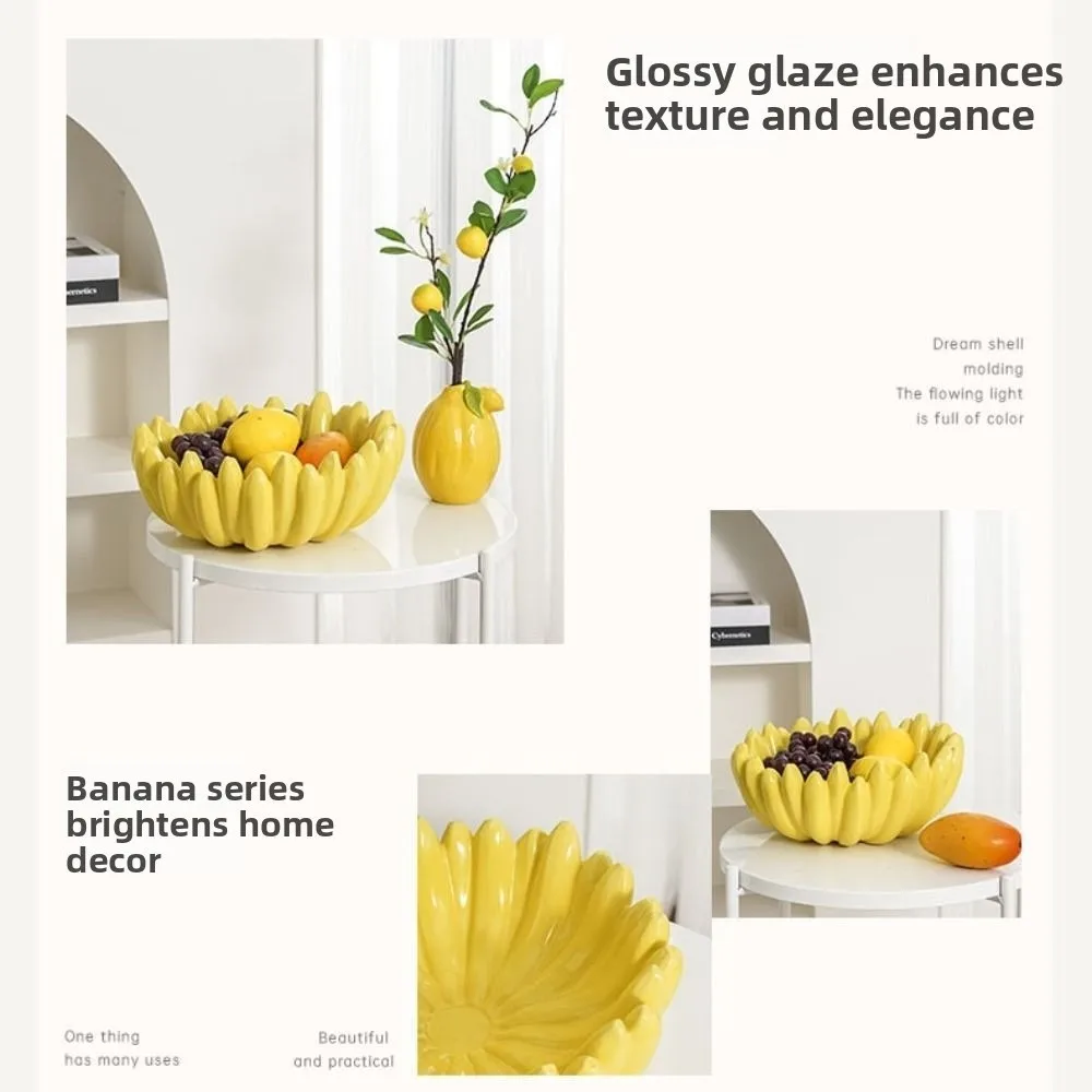 

Tableware Ceramic Banana Shaped Storage Tray Durable Creative Dessert Plate Exquisite Fruit Tray Desktop