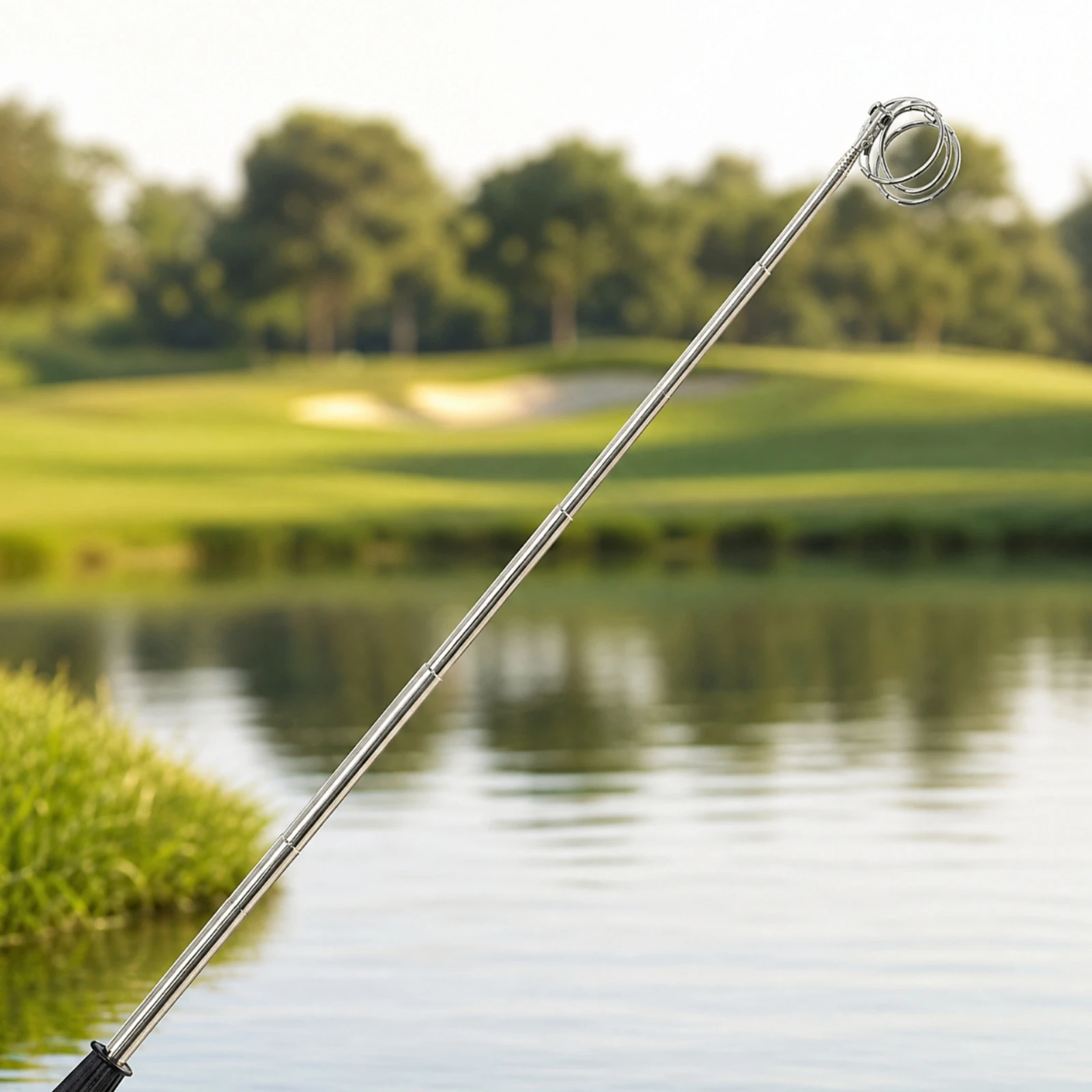 Golf Ball Retriever with Telescoping Pole Compact Golf Ball Retriever with Metal Pickup Head Sturdy Foldable for Golfers