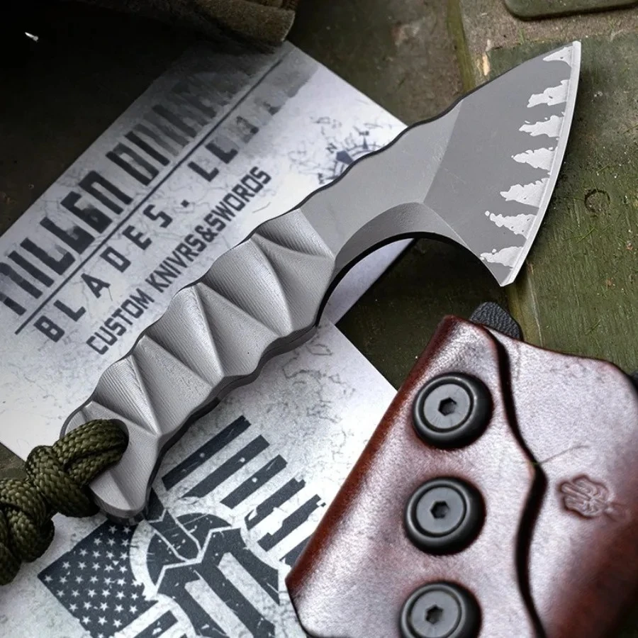 فأس صغير الأكثر مبيعًا يتميز بتصميم فولاذي كامل D2، لعبة صغيرة رائعة للغاية، سكين تسلق خارجي محمول هدية للرجال