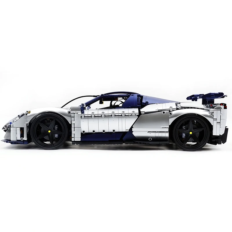 MOC Y18004 التقنية F80 الرياضة سوبر مركبة 1:8 اللبنات فضي رمادي كول سباق السيارات نموذج لغز DIY بها بنفسك لعبة هدية عيد ميلاد #4