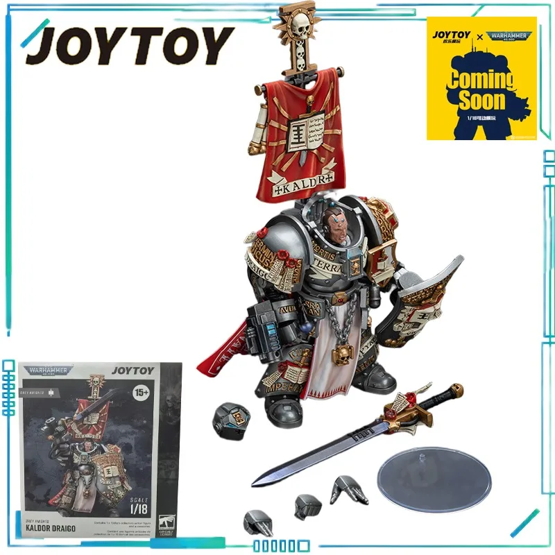 JOYTOY Echte JOYTOY X Warhammer 40K-serie Grey Knight, Grey Knight Lord Drago (Cardo Deleger) 1/18 beweegbaar model jongenscadeau
