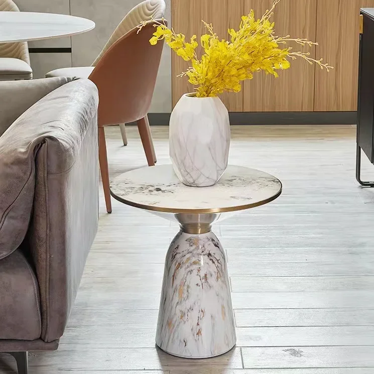 

Nordic luxury designer side table rock board sofa side cabinet modern corner table living room single small coffee table