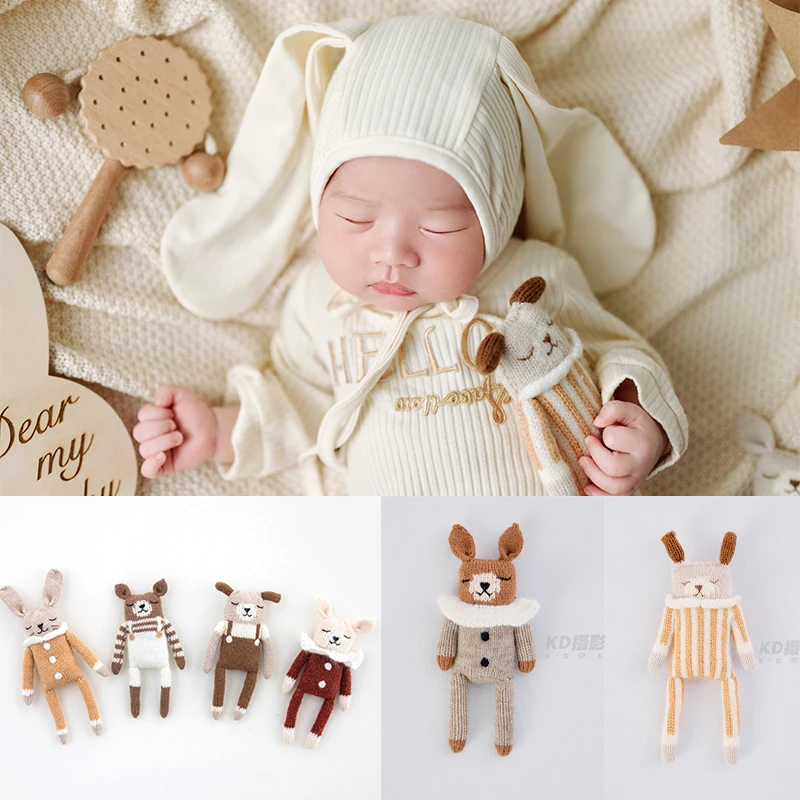 

НОВАЯ детская кукла-животное, ручная вязка, реквизит с плюшевым мишкой, INS стиль, реквизит для детской фотографии, художественные аксессуары для игрушек для фотосессии