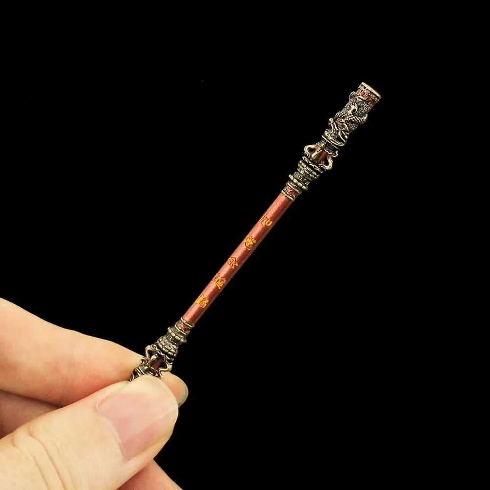 9cm/3.54in hitam mitos: Wukong Mini At-Will Gold-banded staf monyet pedang Model senjata semua logam kerajinan koleksi mainan hadiah