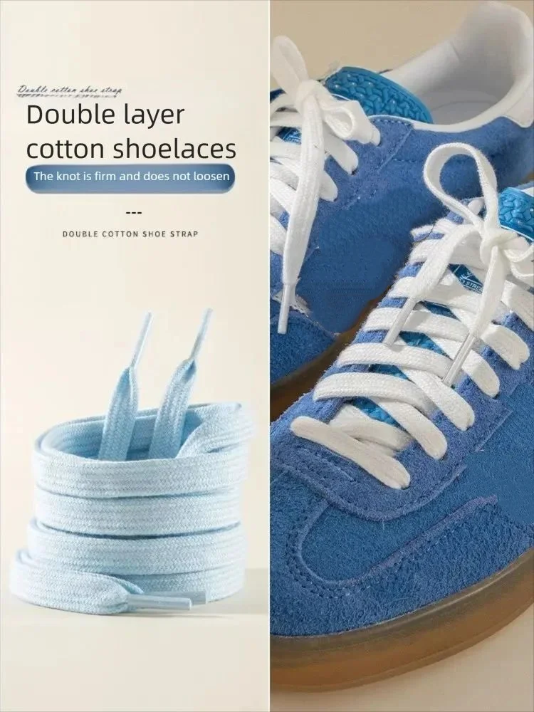 

New Classic Pure Cotton Shoelaces Flat Shoelaces Sports Canvas Shoelaces for Men and Women Width 0.8cm Length 100/120/140/160cm