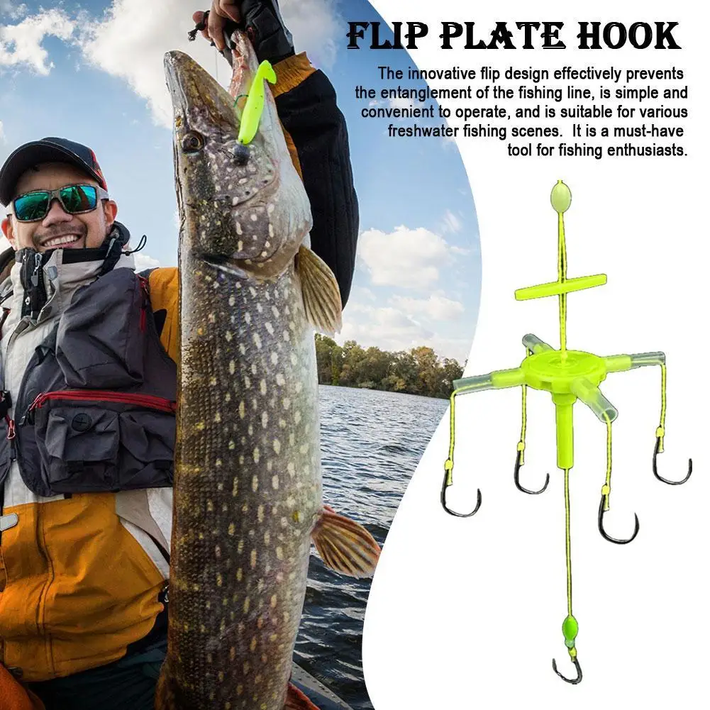 

Carp Bait Explosion Fishhooks Set for Feeder Cage Fishing Flap 4 Claw String Hooks Prevent Winding Hose Carbon Steel Hook Tools