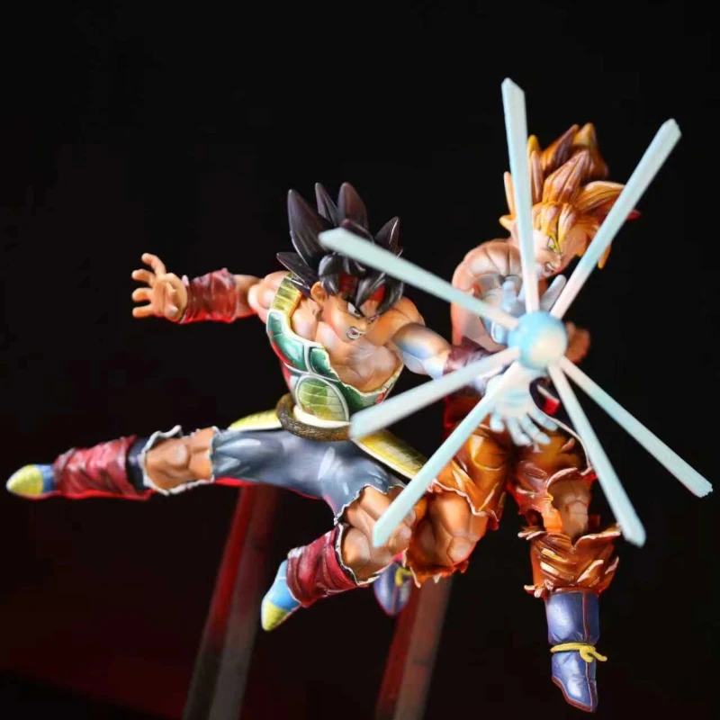 

Dragon Ball Super Goku Bardock Father Son Kamehameha Battle Damaged Super Saiyan Action Figure Collectible Model Desktop Decor