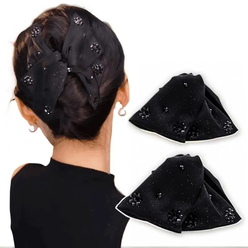 أنيقة كبيرة الراين القوس مشبك شعر السلطعون اللؤلؤ دبابيس الشعر النساء الفتيات الحلو حلية شعر مقاطع الشعر موضة إكسسوارات الشعر #3