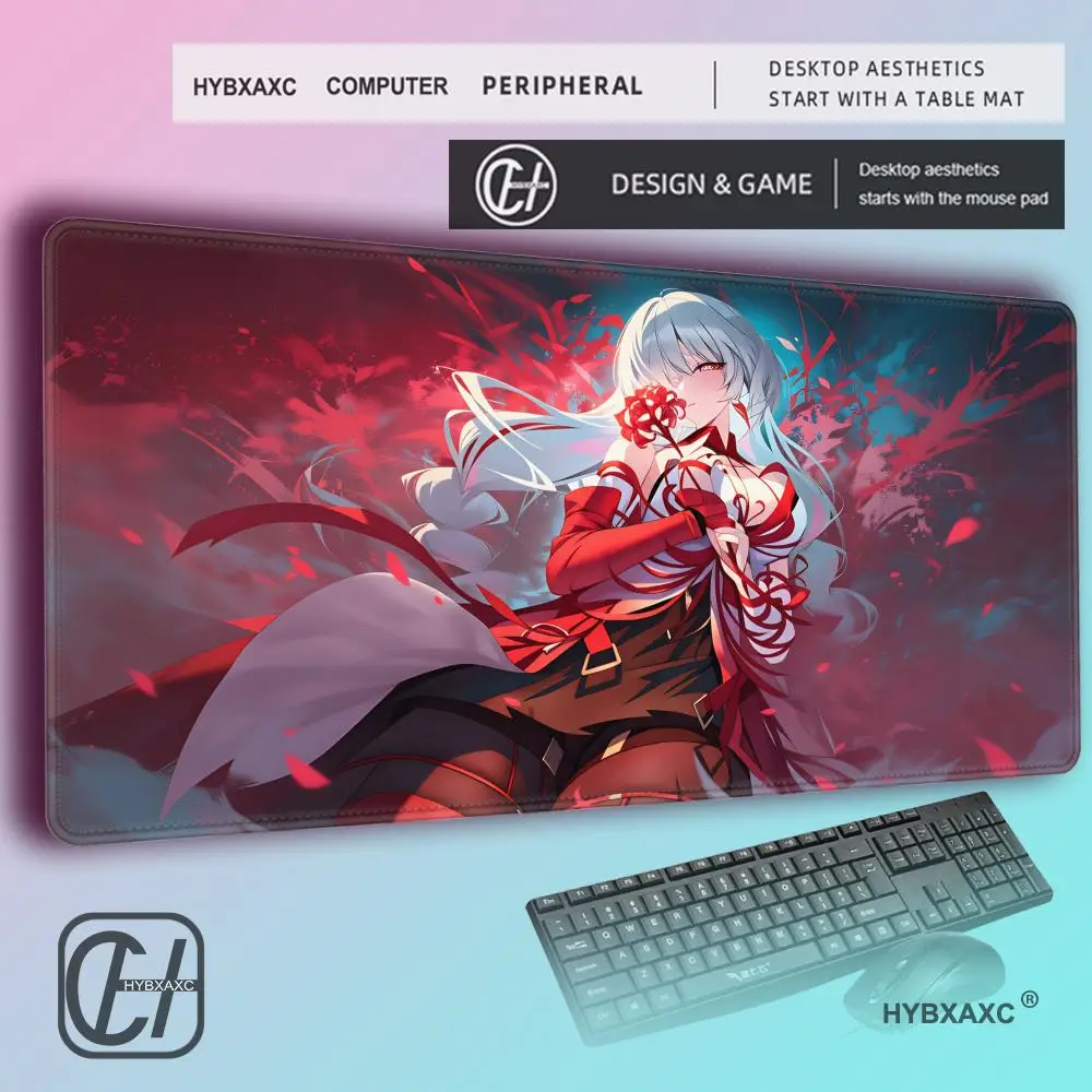 HYBXAXC Game MousePad  Wuthering Waves MouseMat Desk Mat, Non-Slip Rubber Base, Waterproof Surface For Living Room Bedroom Decor