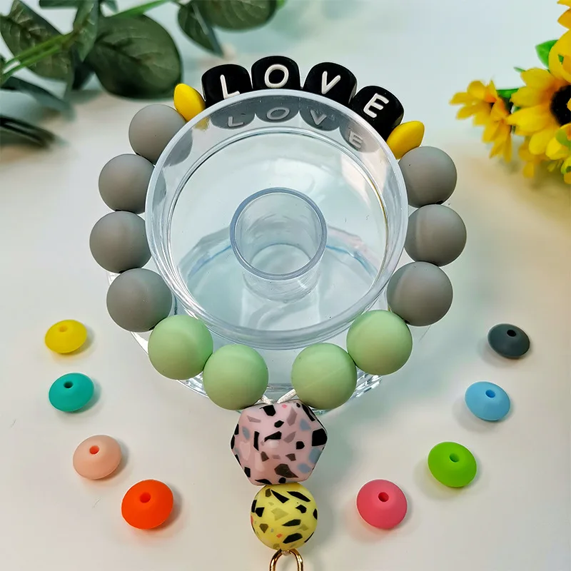 10Pcs 12mm Silicone Letters Beads English Alphabet Baby Teether For Personalized Name Pacifier Chain Clip Toys Accessories