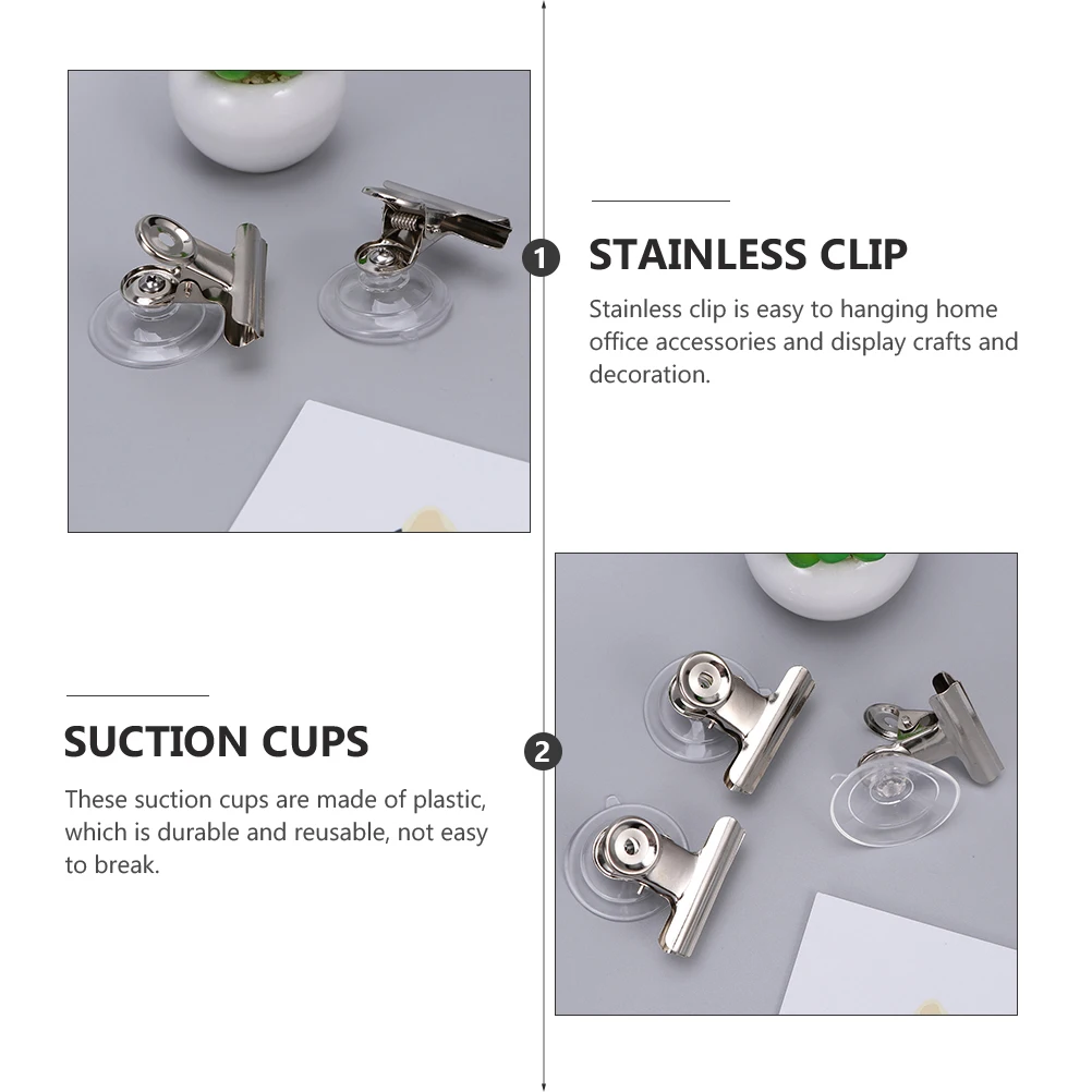 

5pcs Stainless Steel Suction Cup Hooks Clamp Reusable PVC Home Office Crafts Display Easy Install No Damage Hardware