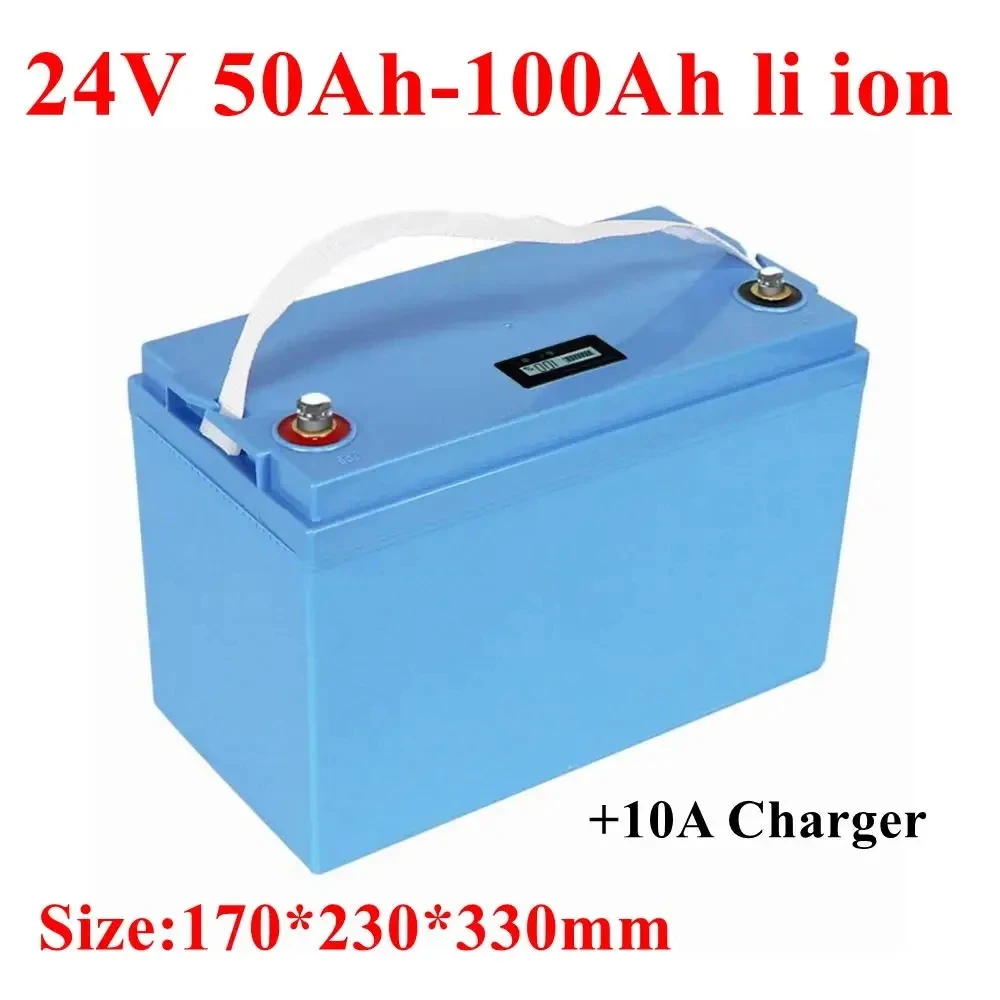 

24V 100AH 50Ah 50Ah 80Ah 120Ah Lithium ion Battery li ion with BMS 7S for Golf Cart Forklift fork carava Camper +10A Charger