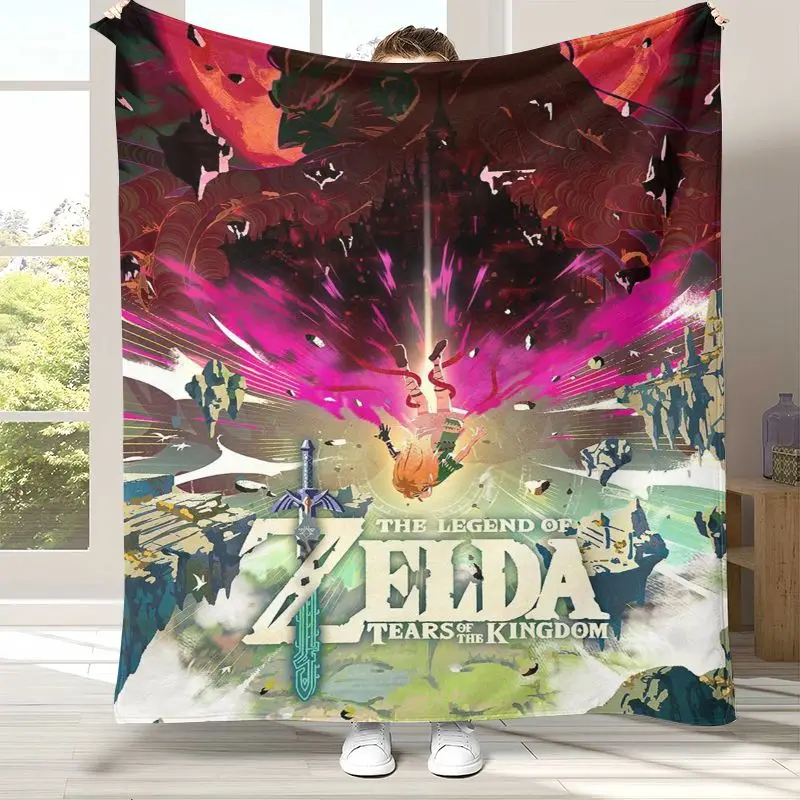 Classic Game Z-Zelda Hylian Crest Link Soft Flannel Throw Blanket,Cozy Blanket for Bed,Sofa,Living Room,Camping,Home Decor,Gift
