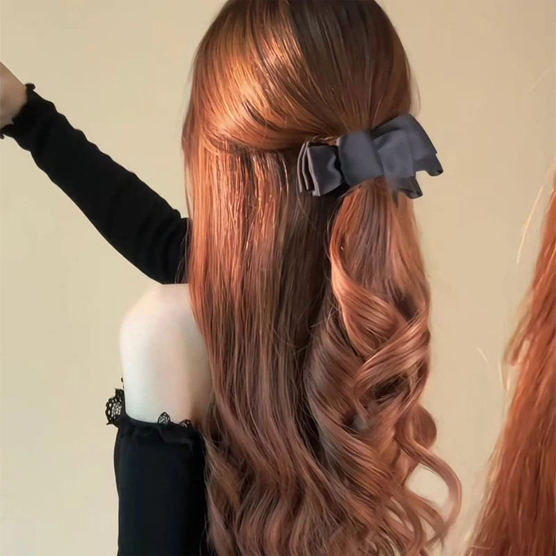 1/2 Stück süße koreanische Haarspange mit Schleife, Bananenspange, nie herunterfallender hoher Pferdeschwanz, hochwertige Satin-Kopfbedeckung und Haaraccessoires – Detail 6