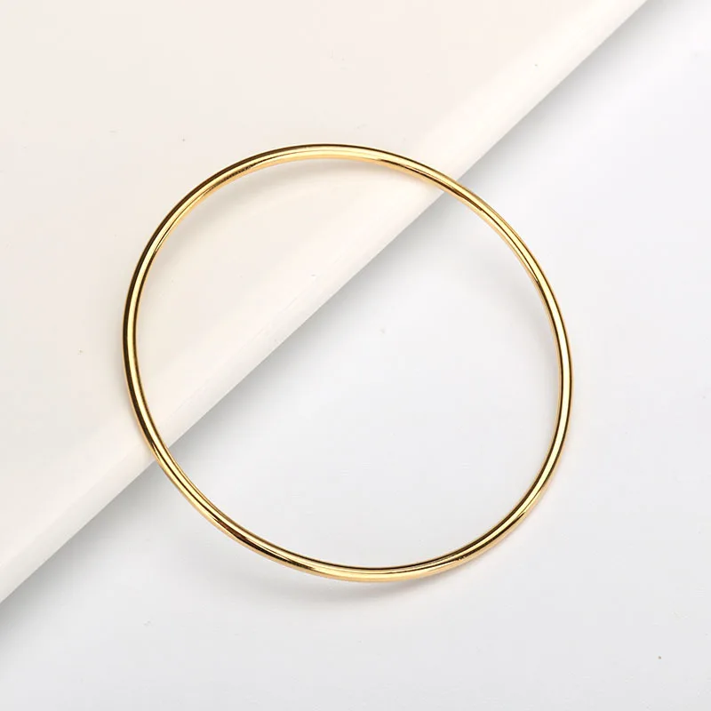 SOMMAR NEW!! Gold color Maiden charms bangle 2mm plain coil bangle Wedding Bracelet Top Quality Jewelry