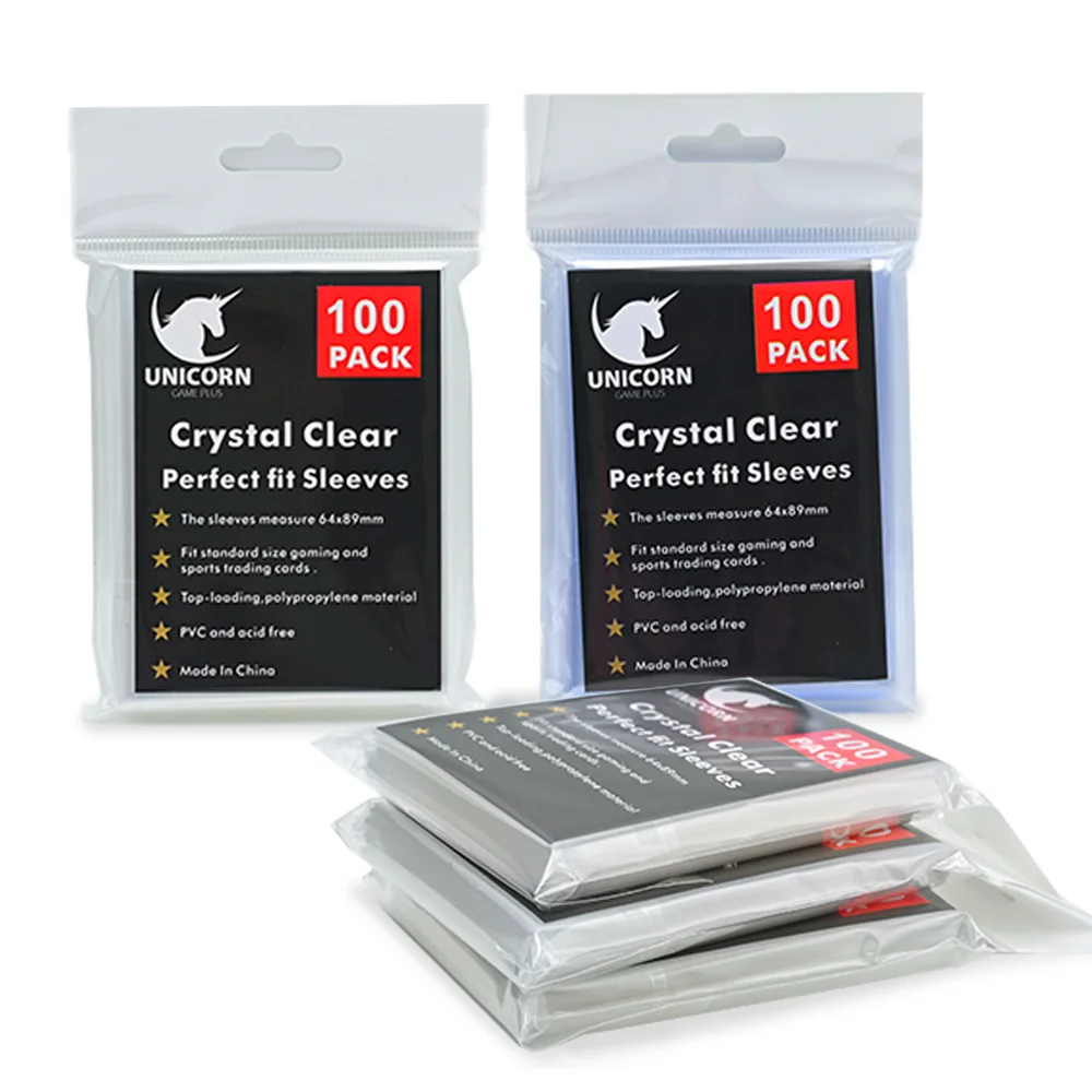 100 قطعة من أكمام بطاقات التداول ناعمة وشفافة مثالية للأكمام المزدوجة ومتوافقة مع بطاقات البوكيمون Mtg الرياضية #1
