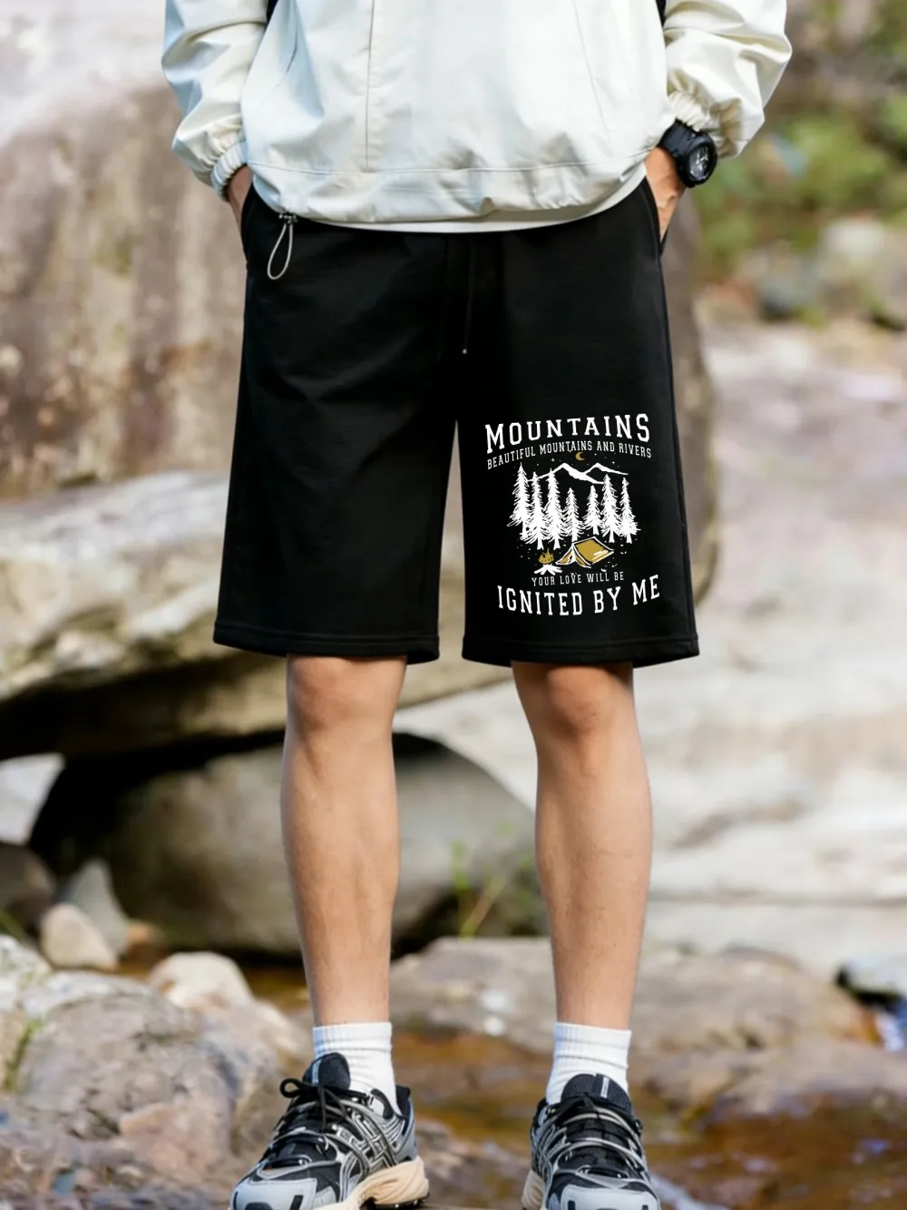 

Mountains And Rivers Printed Pants Mens Summer Oversized Wide Outdoors Shorts Jogging Pocket Shorts Sporty High Waisted Clothes