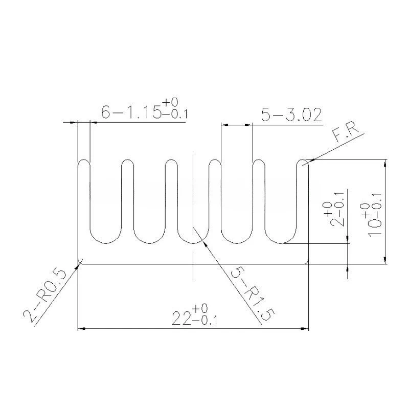 Aluminum Heat Sink 22×22×10mm for Electronic Chips & PCB, Aluminum Thermal Block, Customizable