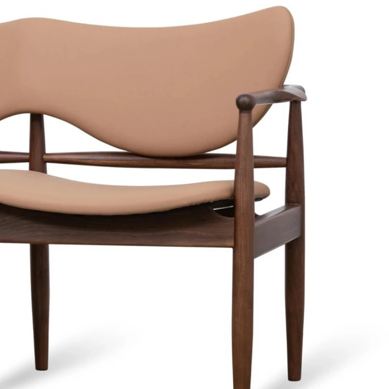 

North American black walnut new Chinese leather double leisure chair, Arhat bed sofa