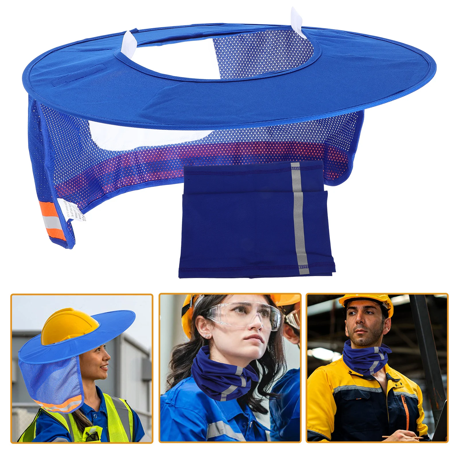 

1Set Hard Hat Sun Shade Full Brim Uv Protection Mesh Visor Neck Shield Construction Cover Hard Hat Brim Guard