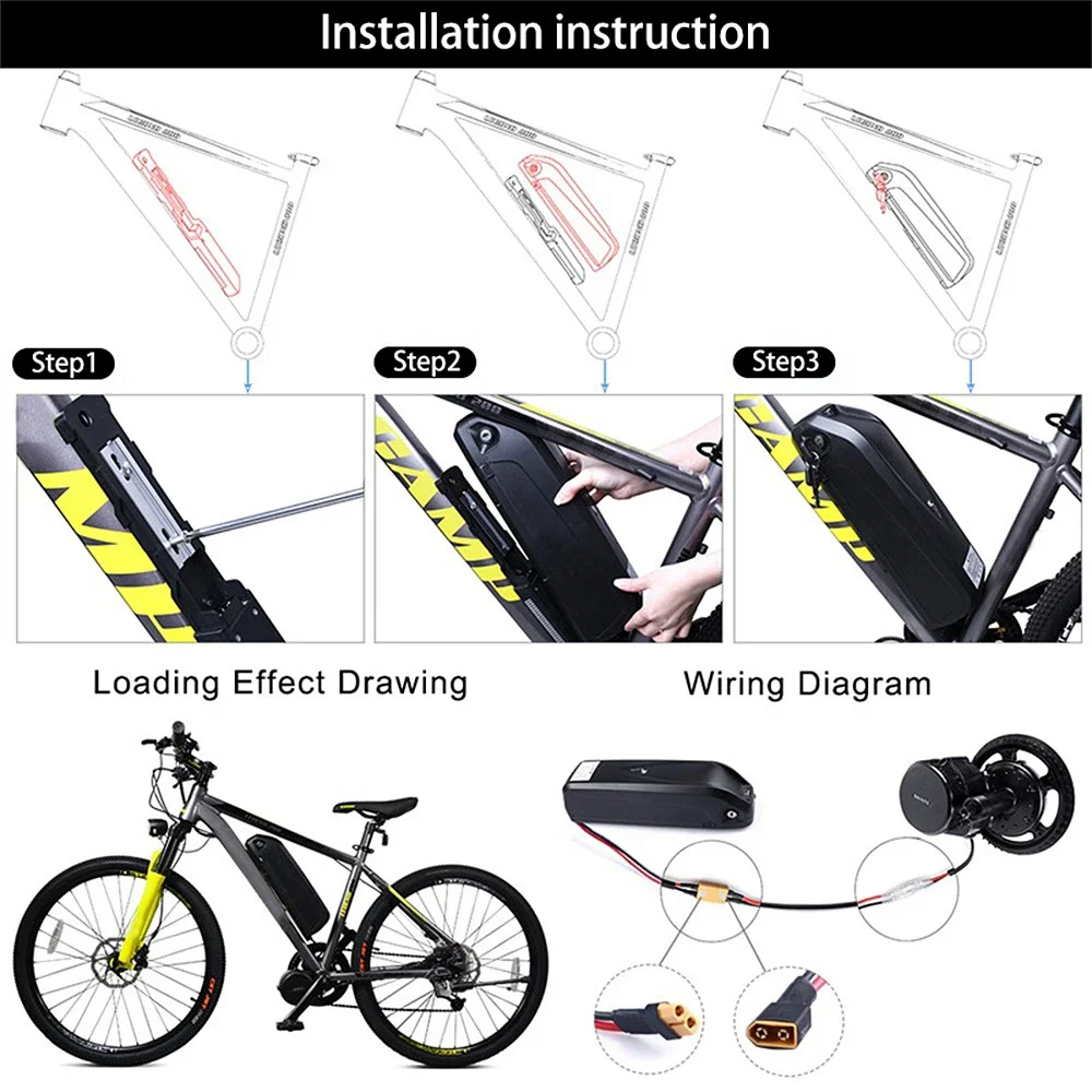 Hailong 36 48 52V 60 72v Electric Bicycle Ncr18650b 13s5p Ebike 750w Motor 20 30 35 40 50 60ah E Bike Akku 2000w Lithium Battery