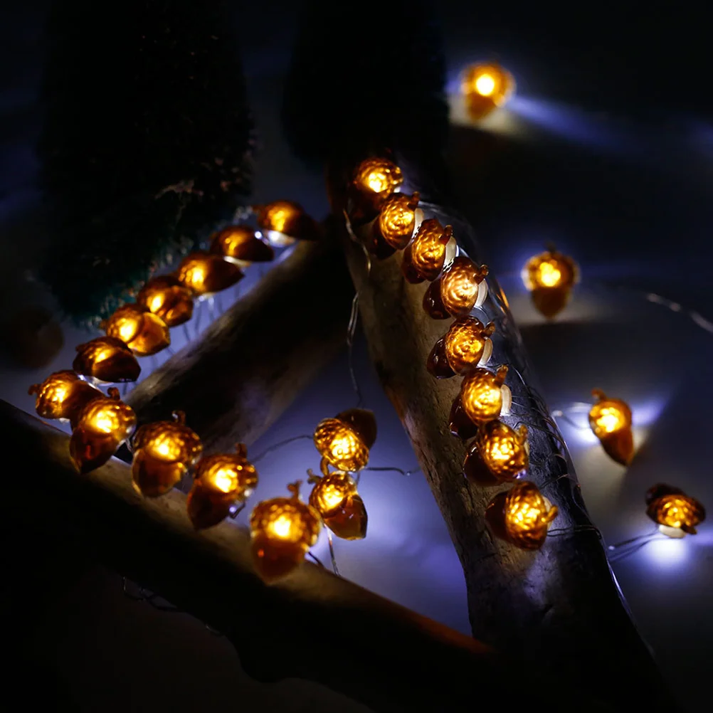 Remote Control Pine Cone String Light Warm White Led Decor For Home Garden Party Patio Indoor Outdoor Decoration