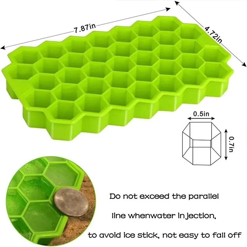 1pcs Honeycomb 37 Lattice Cube Tray Maker Without Lid DIY Ice Mold