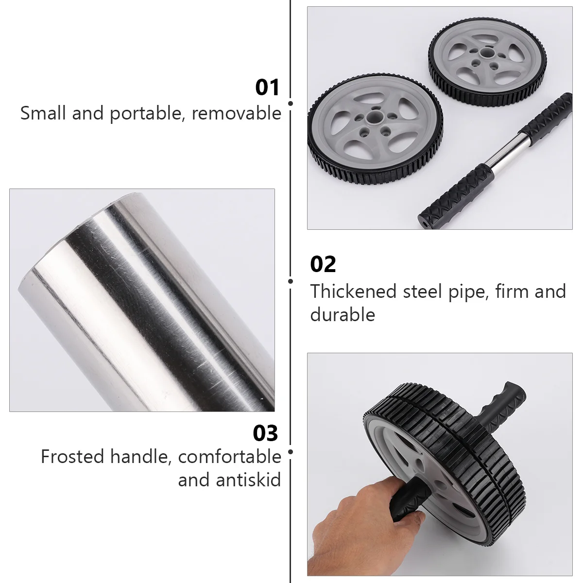 

Ab Roller Wheel Ergonomic Comfortable Grips Wheel for Abdominal Exercise Home Gym Workout Exercise Accessories