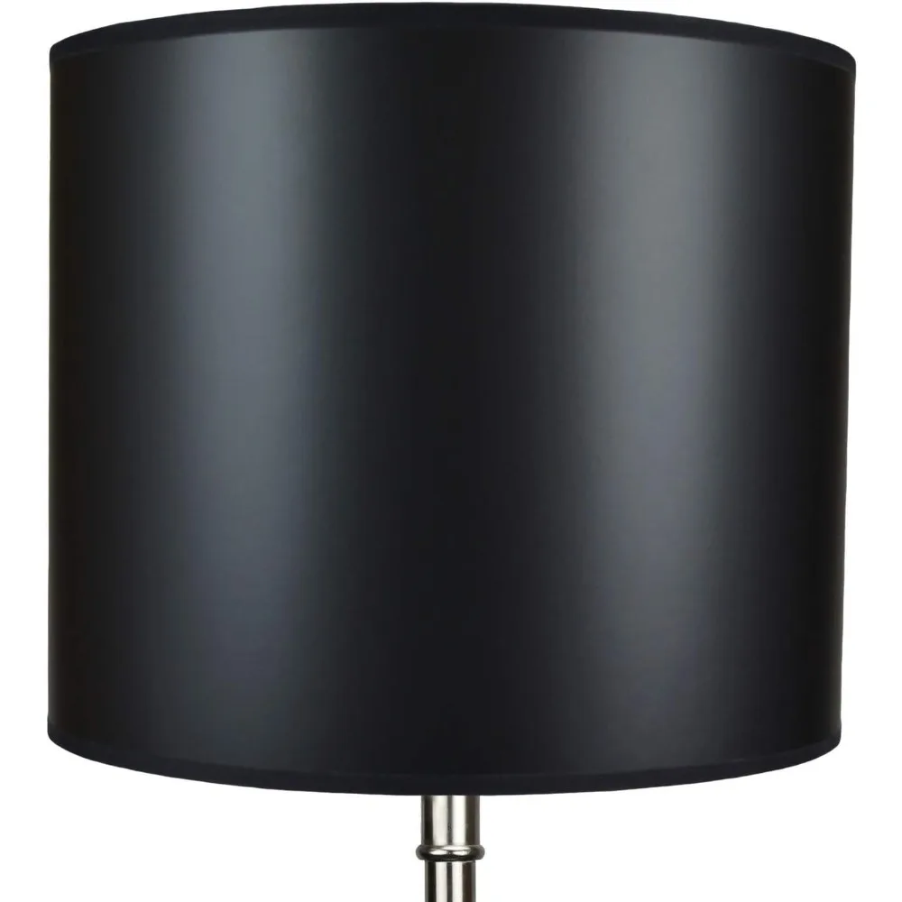 عاكس الضوء الطبل من القماش الأسود مع لمسات فضية، 12 قطرًا علويًا، 12 قطرًا سفليًا، 10 ارتفاعًا، مرفق عنكبوت لسهولة التعليق