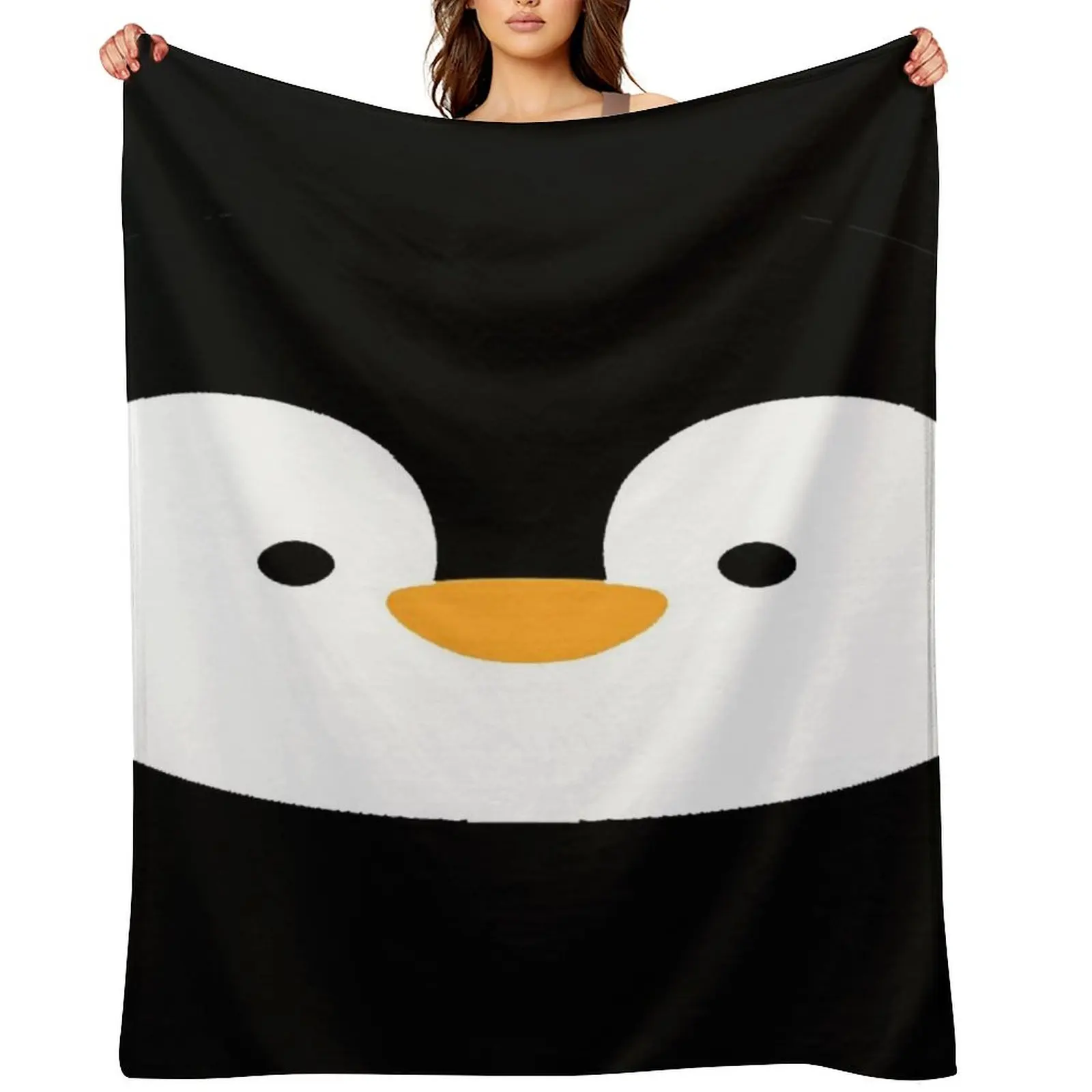 

Penguin Face Throw Blanket Flannels Blankets For Sofas Soft Bed Blankets