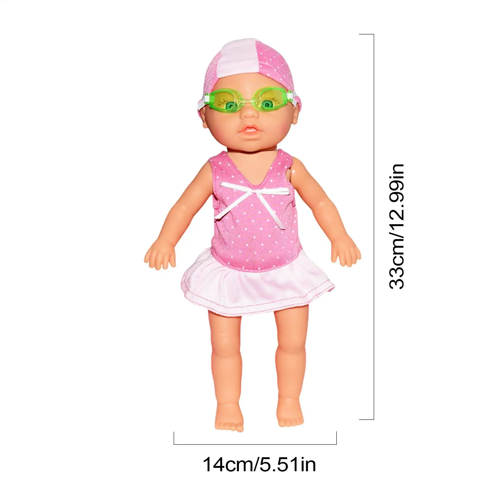 ตุ๊กตาว่ายน้ํากันน้ําตุ๊กตาเด็ก Movable Joint ของเล่นอุปกรณ์เสริมสําหรับทรายรถท่องเที่ยวเด็กชายหาดฤดูร้อนเพื่อน