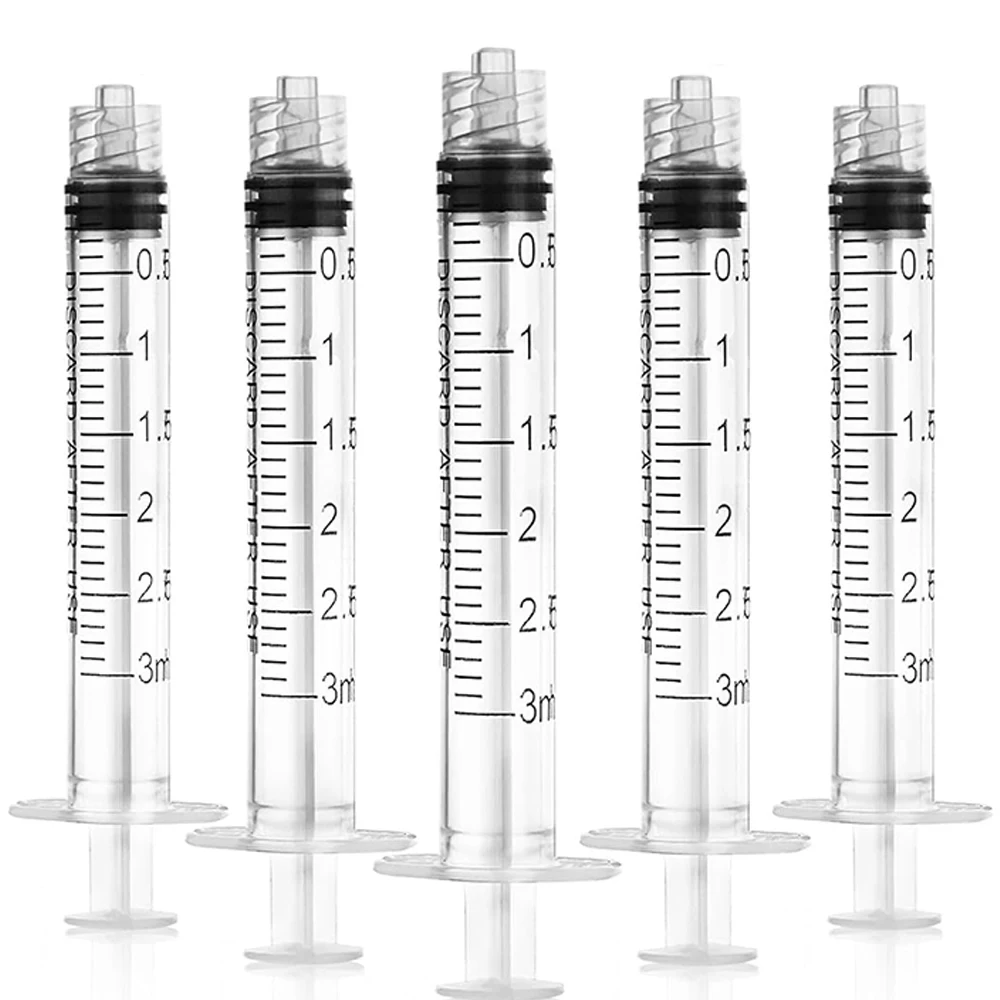3ml Luer-Lock Kunststoffspritze ohne Nadel, Flüssigkeitsmess- und Dosierwerkzeug für Labor, Tierfütterung, DIY-Bastelarbeiten und Flüssigkeitstransfer – Detail 5