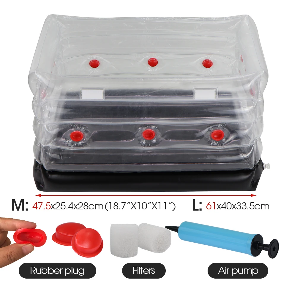 1PC Mushroom Grow Kit Inflatable Monotub Grow Bag with Plug Filter for Fresh Air Exchange Home Garden Seed Seedling Nursery Box