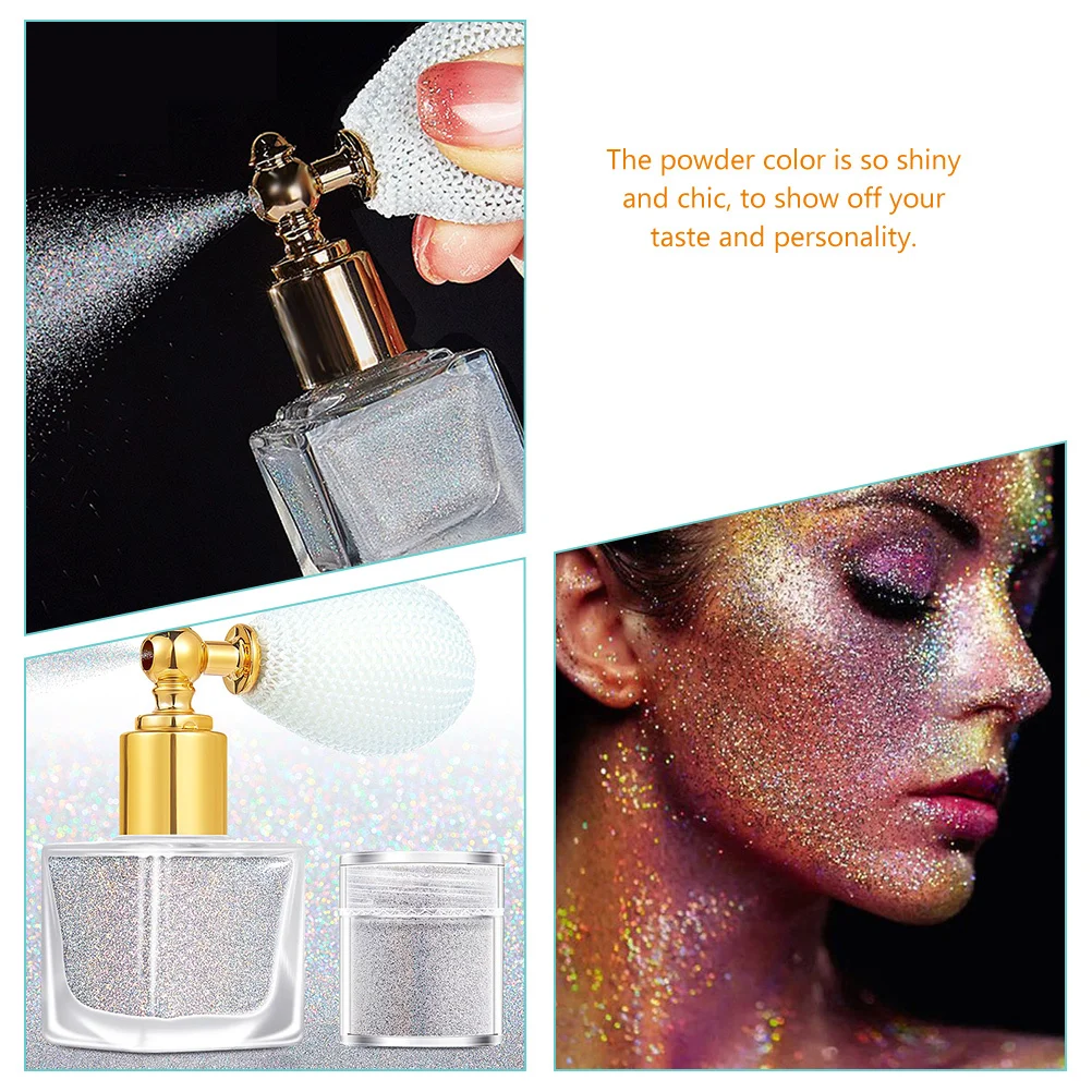 1 Set Glitter Powder Spray Body Highlighter Shimmer Makeup Face Hair Silver Sparkling Dust For Party Wedding Birthday