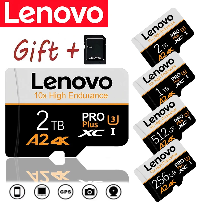 LEN0V0 Cartão Micro SD TF 2TB 1TB Cartão de Memória Classe 128GB 256GB Cartao De Memoria de Alta Velocidade Memória Flash TF Mecard Para XiaoMi